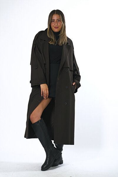 ABBRA Γυναικεία καμπαρντίνα με επένδυση oversize