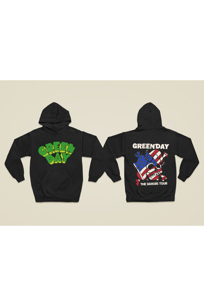 MAGORS سترة روك قطنية مطبوعة بأكمام طويلة وقلنسوة بثلاثة خيوط من GREEN DAY