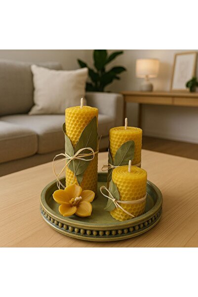 nolina flower Doğal Defne yapraklı petek balmumu mum orkide mum hediyelik ve ...