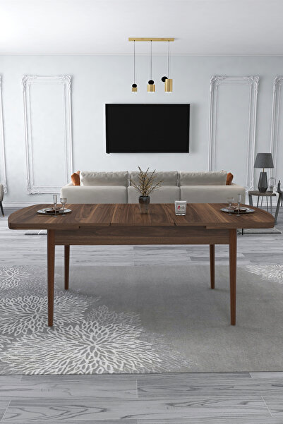 Renlife Masa Yemek Masası Mutfak Masası Açılır Masa 6 Kişilik Masa 80x130 (KEMAN CEVİZ)