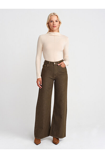 Dilvin 31391 Ψηλός γιακάς με μακρύ μανίκι-πέτρα