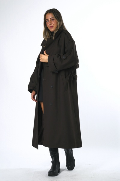 ABBRA Women's Oversized Lined Trench Coat