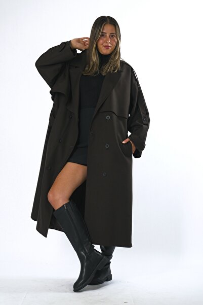 ABBRA Women's Oversized Lined Trench Coat