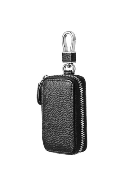 General Store Key Organizer for Home, Car Keys, Leather, Black