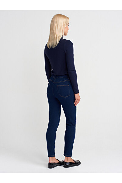 Dilvin 72042 Lycra Skinny Denim Trousers-Navy Blue