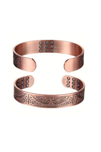 Globalport Retail Magnetic bracelet pure copper 99, 99%, 185x15x2 mm, 27 neodymium magnets, inflammation reduction