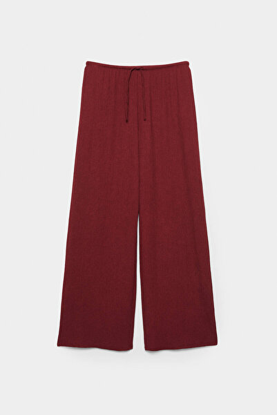 Pull & Bear Krep wide leg pantolon