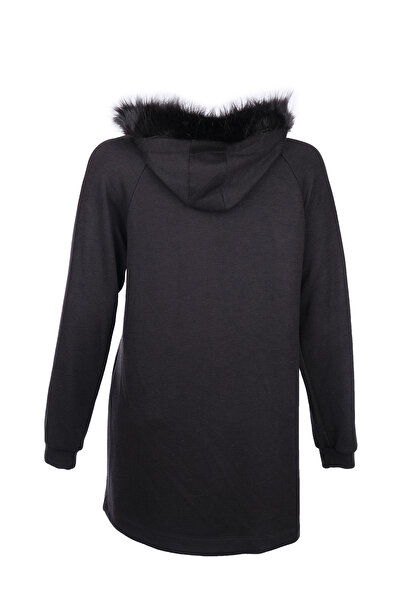 SCL Oversize Hooded Zippered Midi Women's Jacket - Casual Winter