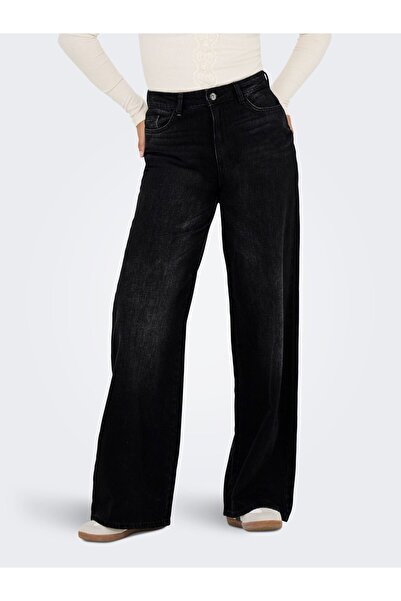 JDY Jeans mit weitem Bein JDYCARINA Hohe Taille Weiter Beinschnitt Jeans