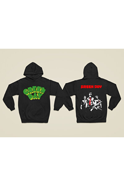 MAGORS سترة روك قطنية مطبوعة بأكمام طويلة وقلنسوة بثلاثة خيوط من GREEN DAY