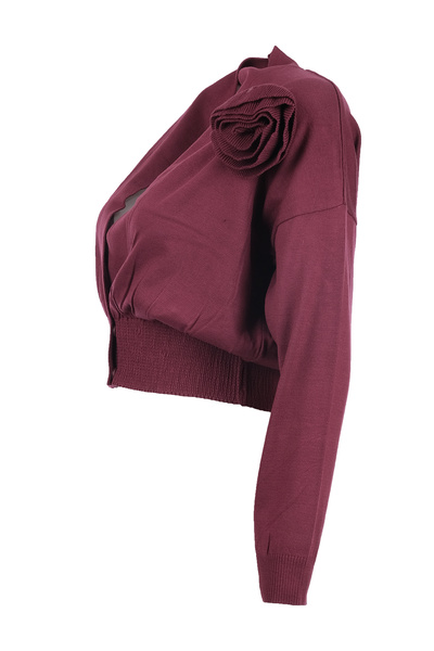 Unique fashion سترة نسائية قصيرة فريدة بتصميم بسيط وياقة على شكل V وأكمام طويلة