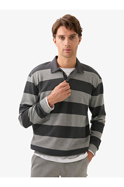 Blackspade Men's Polo Neck Sweatshirt 40834 - Gray