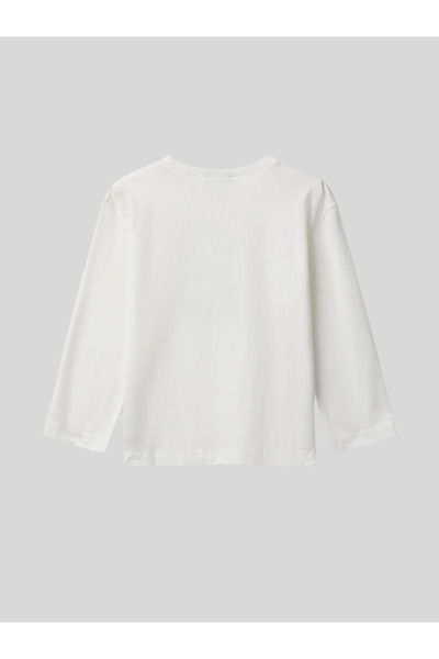 Benetton Boy's Printed Sweatshirt 1-6 Years Old Ecru