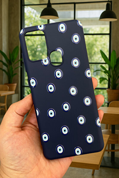 Vip Case Samsung Galaxy A21s Uyumlu Nazar Boncuk Desenli Silikon Darbe Emici ...