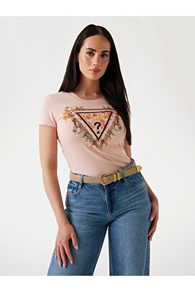 Guess Triangle Kadın Slim Fit T-Shirt