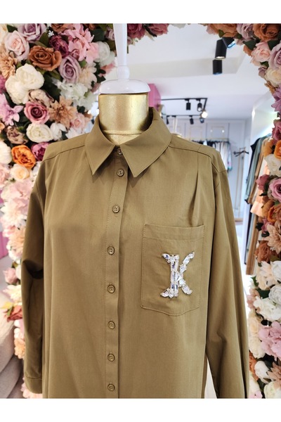 Kayra tunik koyu oliv kadın