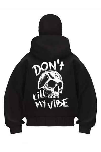 Gofeel Dont kill my vibe printed ski mask ninja unisex sweatshirt cardigan