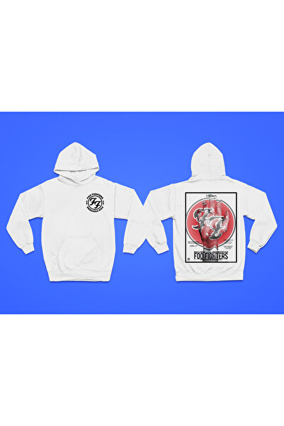 MAGORS Hanorac rock cu glugă, cu mânecă lungă, din bumbac, imprimat FOO FIGHT...