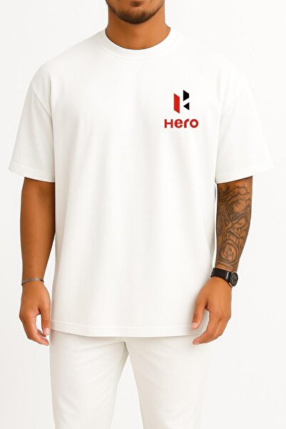 Bahriyeli Collection Μπλουζάκι Unisex με σχέδιο τσέπης oversized Hero Motocorp