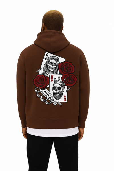 BENROMA 3 Yarn Combed Cotton Printed Oversize Unisex Sweatshirt