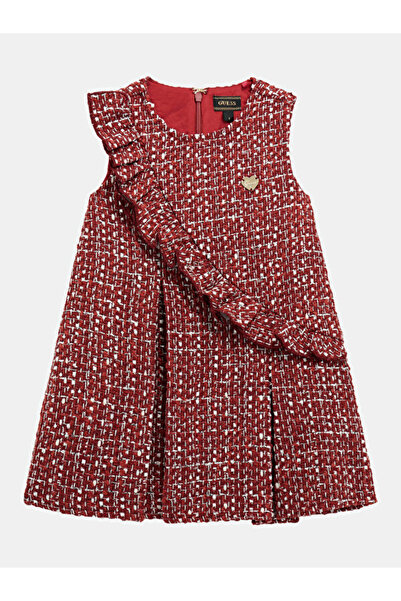 Guess Tweed Girls' Wool Blend A-Line Dress