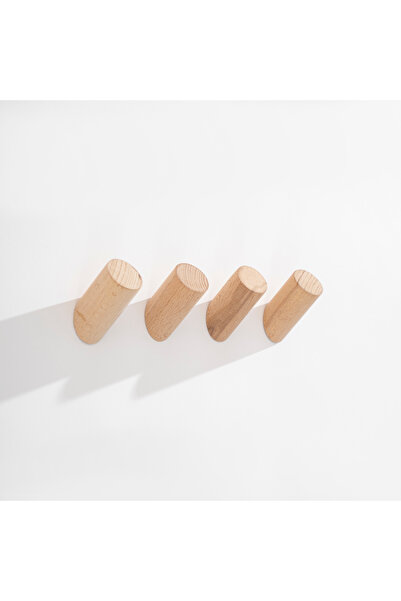 Tasarım 4’lü Set Dekoratif Ahşap Duvar Askılığı – Modern | Antre, Hol, Banyo ve Mutfak İçin