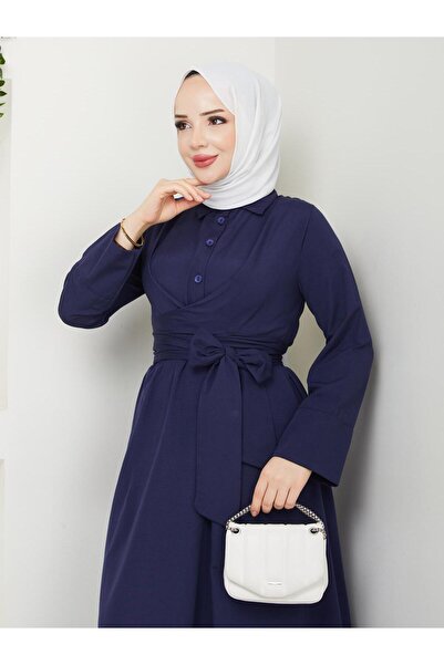 Giza Giyim Γυναικείο φόρεμα χιτζάμπ με κουμπιά με σταθερή ζώνη με κουμπιά