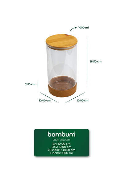 Bambum Corki Glass Storage Container with Cork Base 170ml