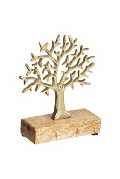 OEM Decoratiune de Masa Pomul Vietii Metalic Auriu 12.5x5x16.5cm