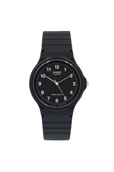 Casio Men's watch MQ-24-1BLLEG classic black with resin bracelet and analog display