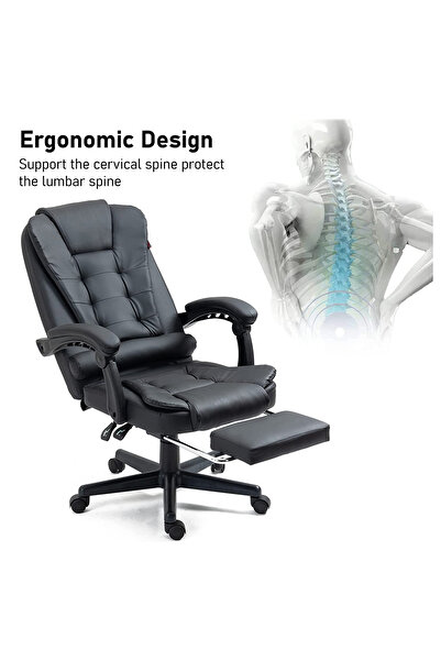 VariFurnx Ergonomic Office Desk Computer Chair PU Leather Swivel High-Back Reclining Chair Home Gaming Chair