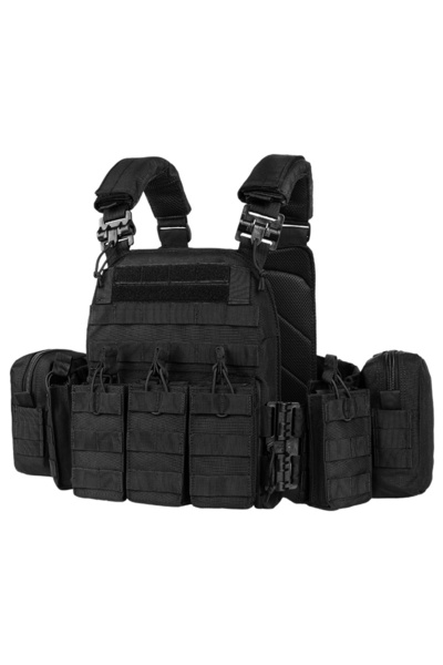 Choice Black YAKEDA 6094 Vest Light Weight Quick Release Combat Plate Carrier,1000D Nylon Molle Chaleco Hun