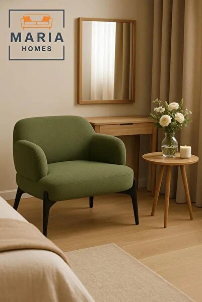 MARIA HOMES Modern Olive Green Accent Chair