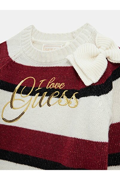 Guess Μάλλινο φόρεμα πλεκτό για κορίτσια από μάλλινο μείγμα