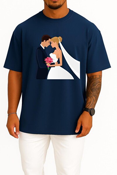 Bahriyeli Collection oversized Μπλουζάκι Unisex με σχέδιο στήθους για προσκλη...