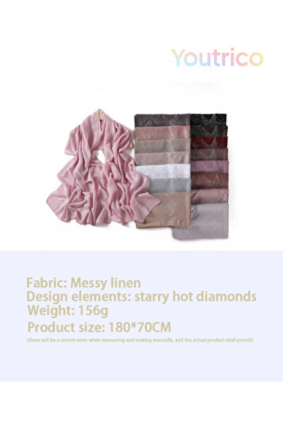 Youtrico Shawls&headscarf,rhinestone prints-handmade,Evening dress matching,Banquets&Party,180*70cm