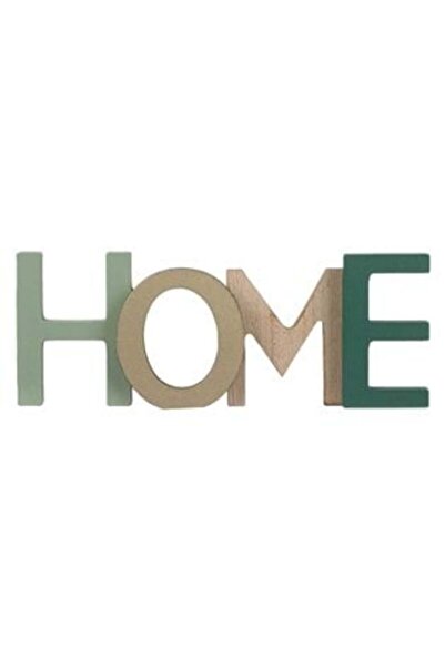 OEM Decoratiune din Lemn Litere Auriu Verde "Home" 22x2.5x8cm