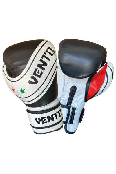 VENTO Fury Hakiki Deri Boks ve Kick Boks Eldiveni Siyah Beyaz