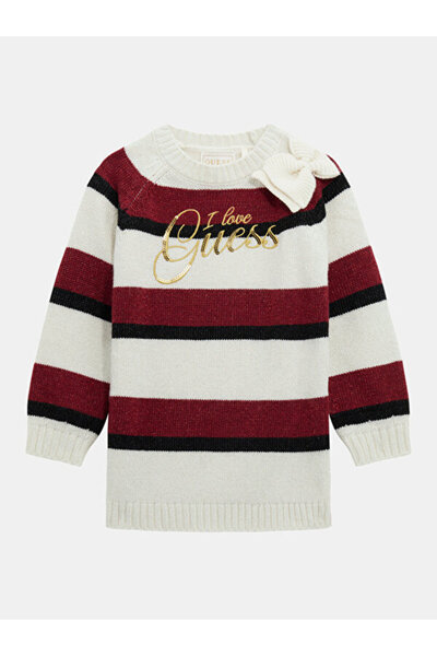 Guess Μάλλινο φόρεμα πλεκτό για κορίτσια από μάλλινο μείγμα