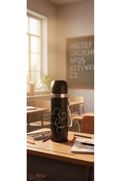 Biki Vacuum Insulated Stainless Steel Thermos 500ml – Hot & Cold Drink Bottle with Carry Strap