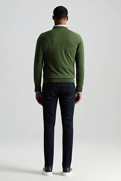 Hemington Merino Yün Açık Yeşil Bisiklet Yaka Triko