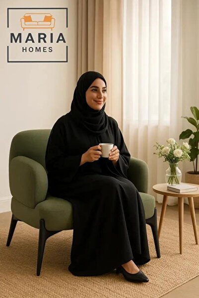 MARIA HOMES Modern Olive Green Accent Chair