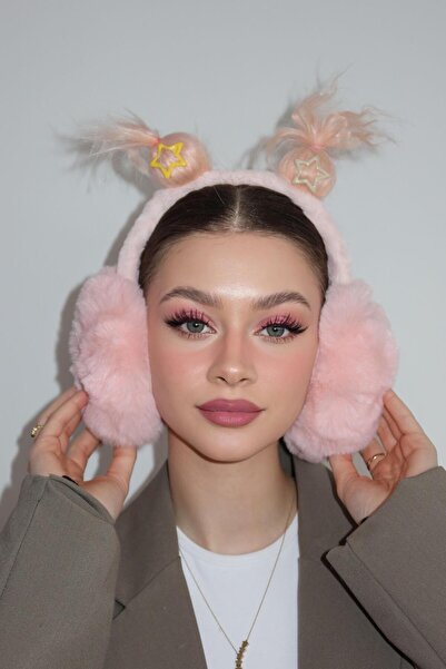 TAKIŞTIR Powder Color Hair Detailed Plush Headphones