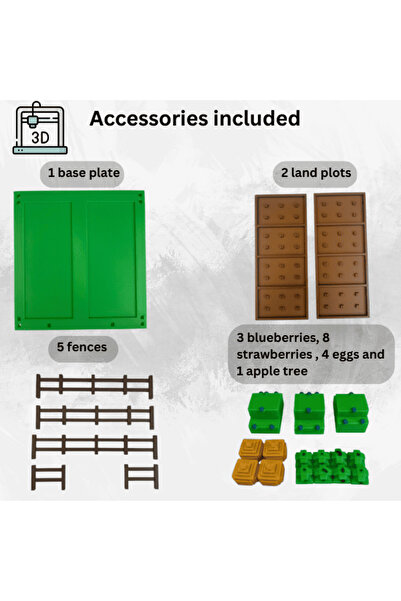 Lulu's Prints Grow a Garden garden set, with lots and fruit crops, Roblox, multicolor, 3D printed