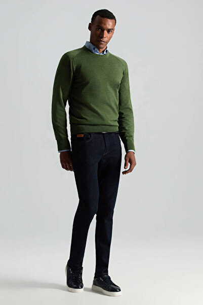 Hemington Merino Yün Açık Yeşil Bisiklet Yaka Triko