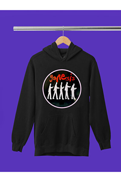 MAGORS سترة روك قطنية مطبوعة بأكمام طويلة وقلنسوة من جينيسيس بثلاثة خيوط