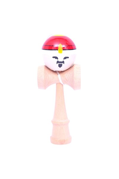 LEIBOO Kendama Profesională, Lemn, 18 cm, Joc de Îndemânare, Model Față de Rege, Roșu - Alb