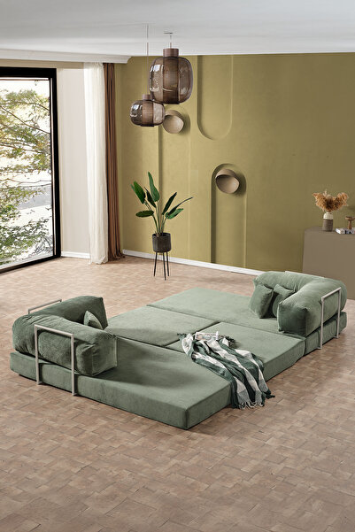 Evdemo Legom Alis Aktivite Koltuğu Yatak Olabilen Çok Amaçlı Kanepe Yeşil