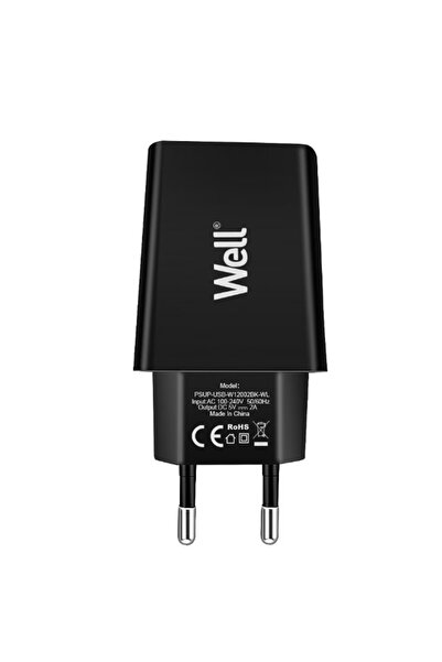Well încărcător de rețea, 1x USB-A 2A, negru