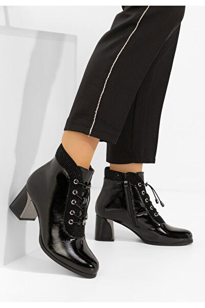 B T Shoes Ghete cu toc Larae negre